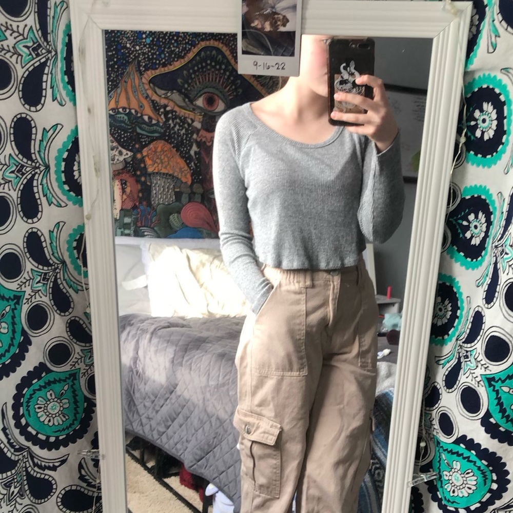Small Cropped Grey Me to We Long Sleeve